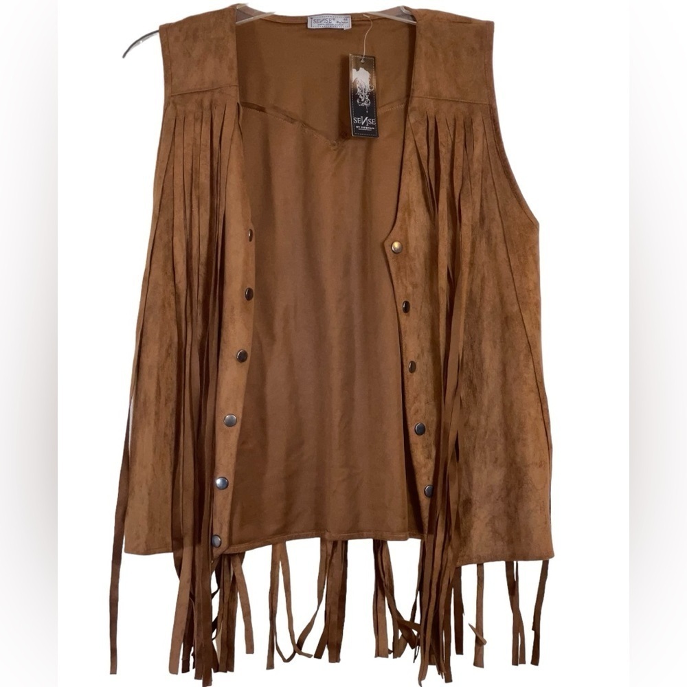 NWT Sense by Coskun. Faux leather vest. Size 46.